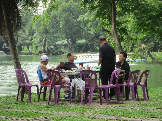 Breakfast at Lumphini Park, Bangkok